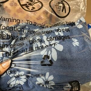 Floral Denim Barrel Pants